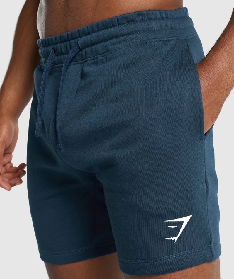 Men's Gymshark Crest Shorts Navy | CA A67850